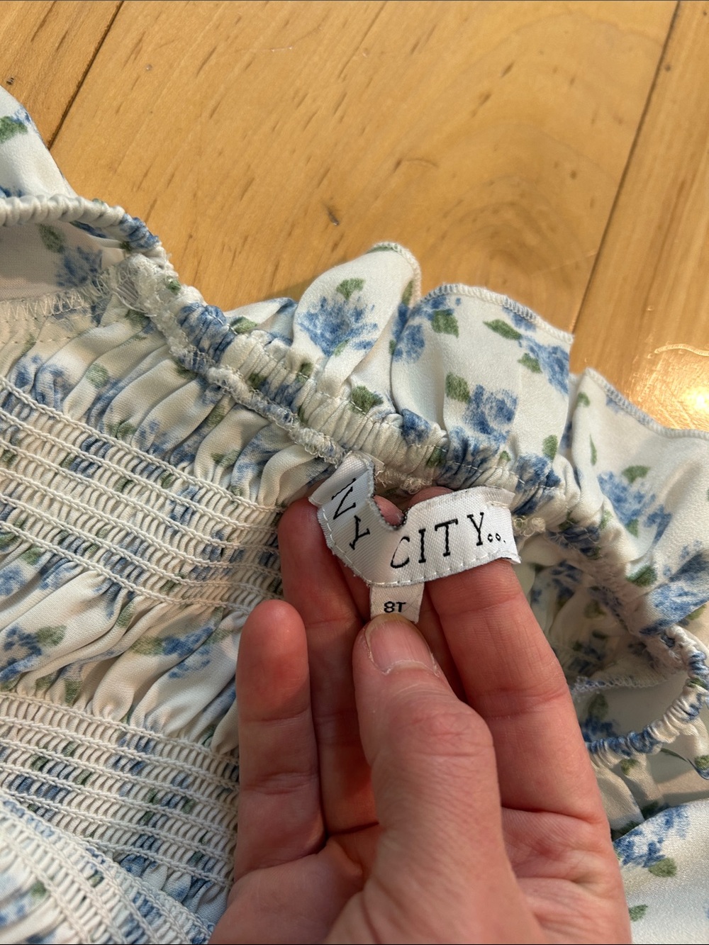 Ivy City Co Mini Rae Dress in Blue Floral 8T - Picture 6 of 8